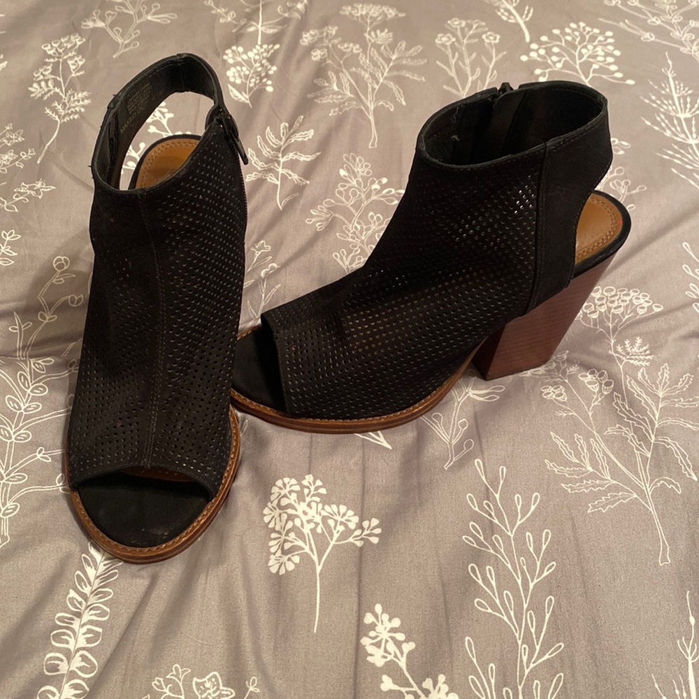 Lightly worn open toe booties